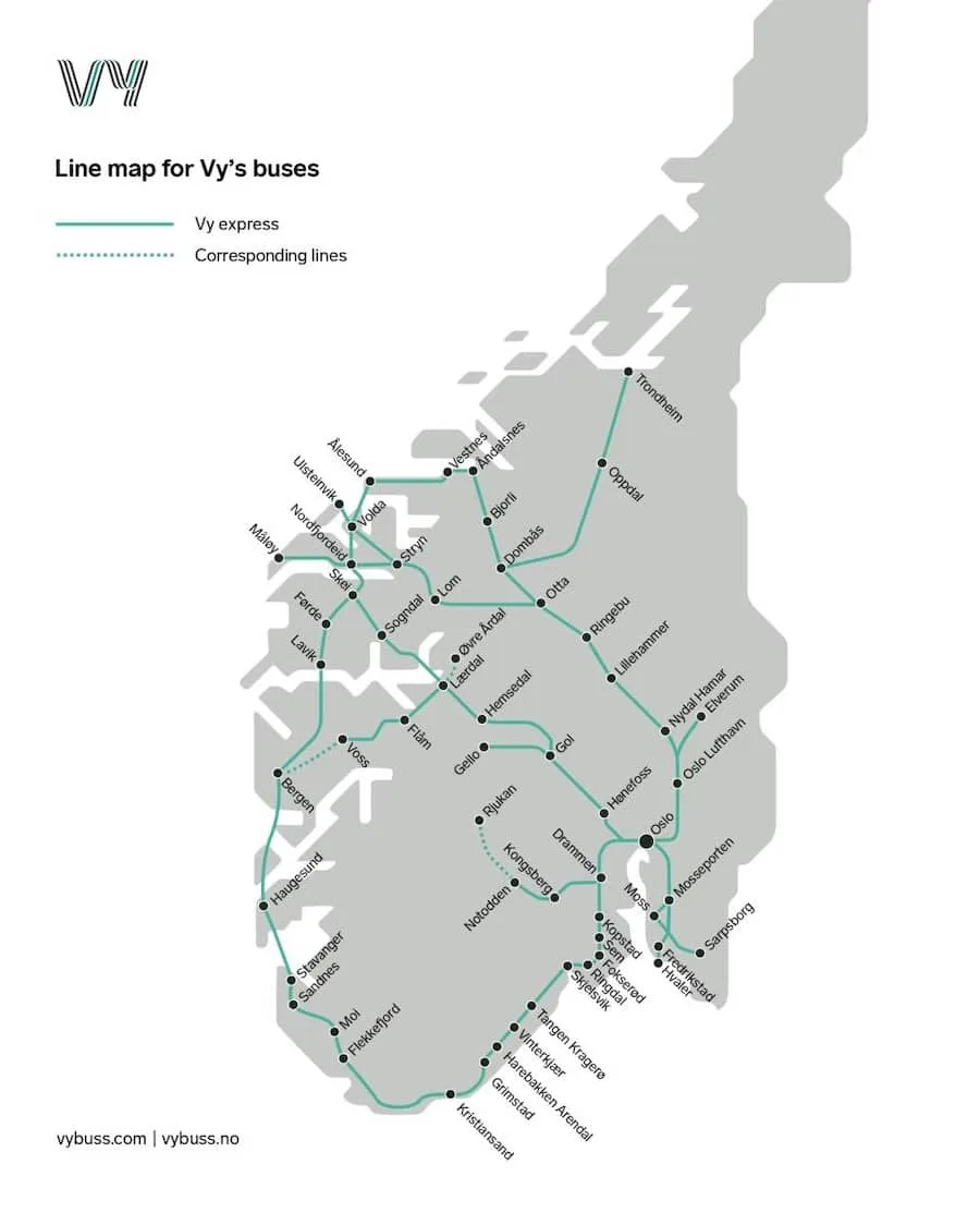 mapa de bus en noruega
